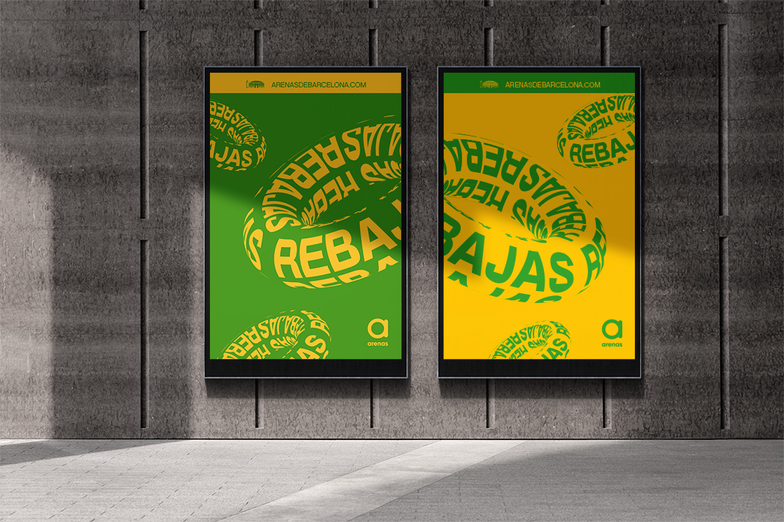 mupi para la campaña de rebajas de Arenas de Barcelona