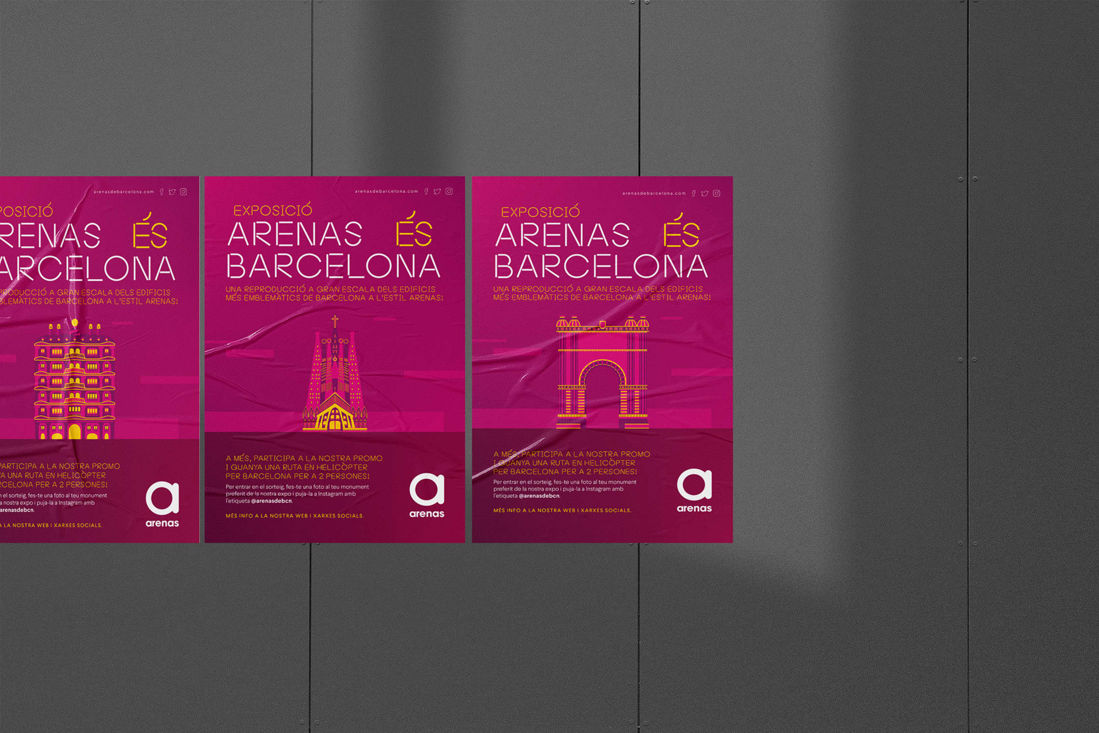 cartelería para la exposición de monumentos de Barcelona