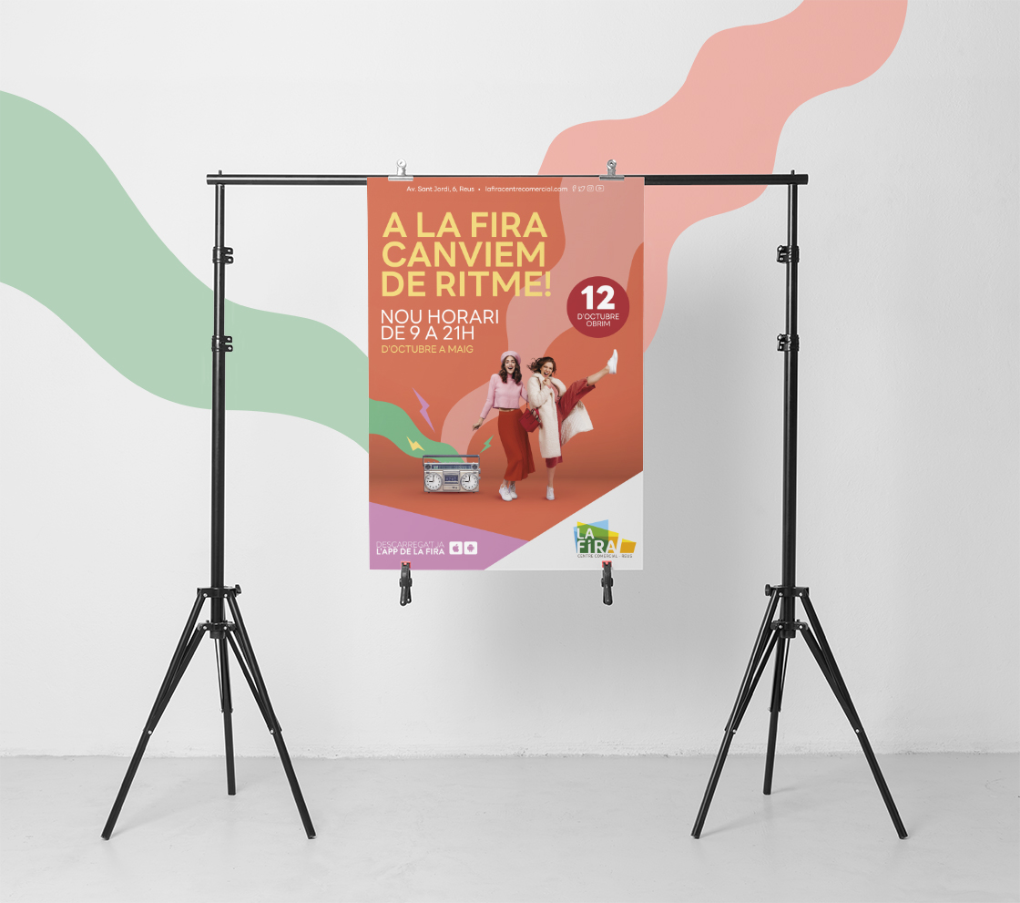 diseño de la campaña de cambio de horario de La Fira Centre Comercial